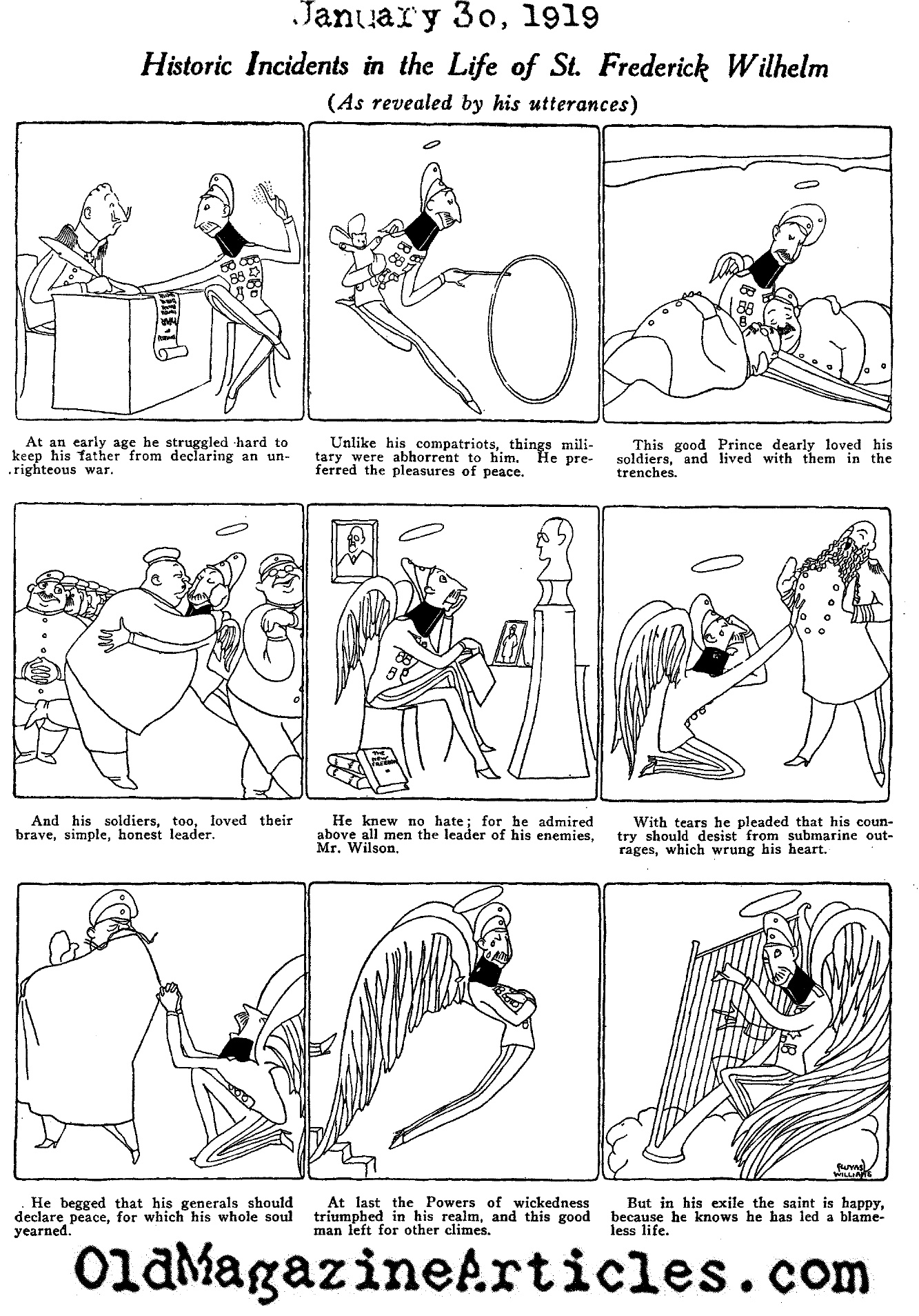 Crown Prince Wilhelm Cartoon  (Life Magazine, 1919)